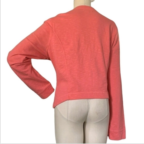 Torrid Knit Moto Zip Crop Jacket 100% Cotton SZ 1 (14/16/1X) Sunkist Coral #247E - Picture 4 of 8